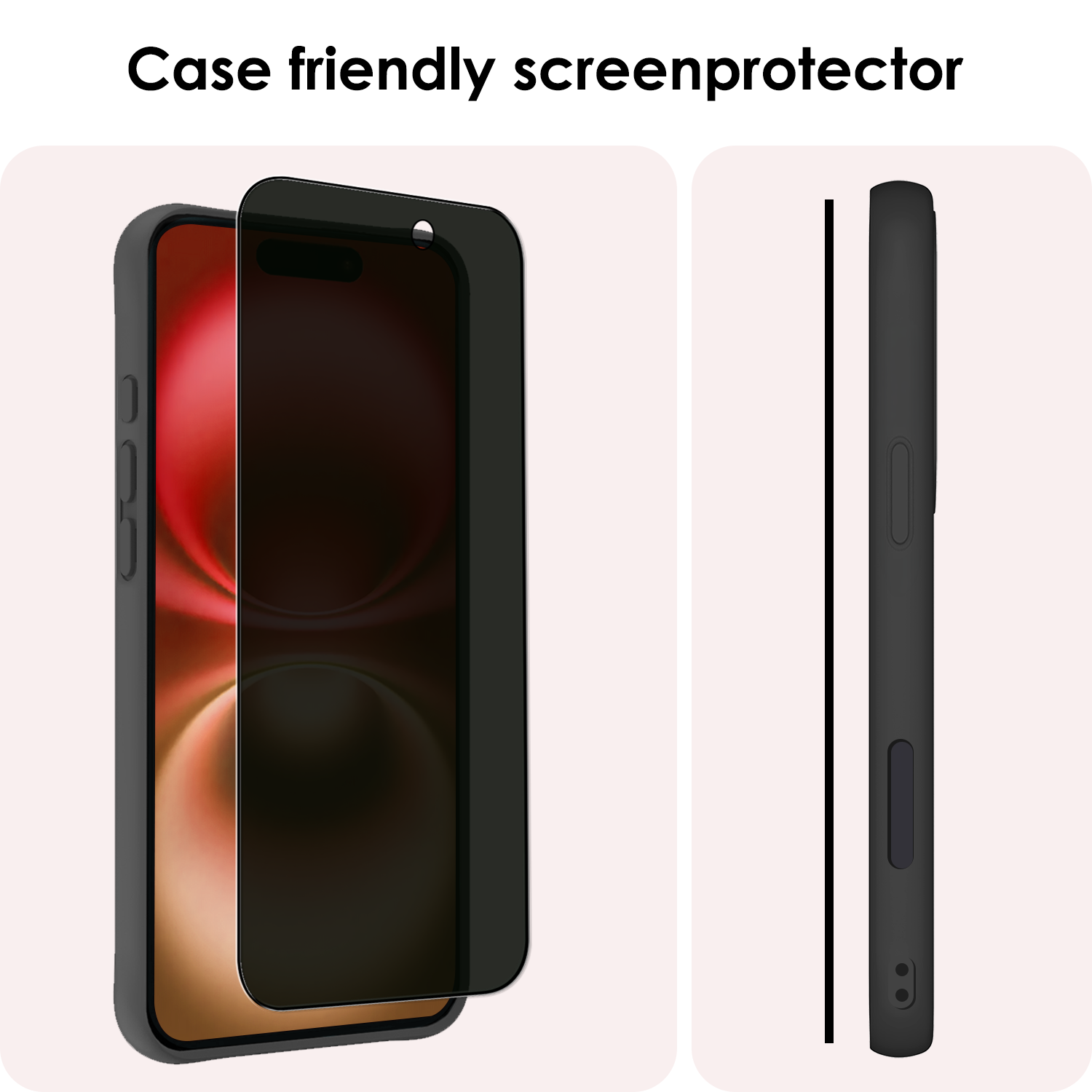 NoXx Screenprotector Geschikt voor iPhone 16 Screenprotector Privacy Tempered Glass Gehard Glas Display Cover - 3x