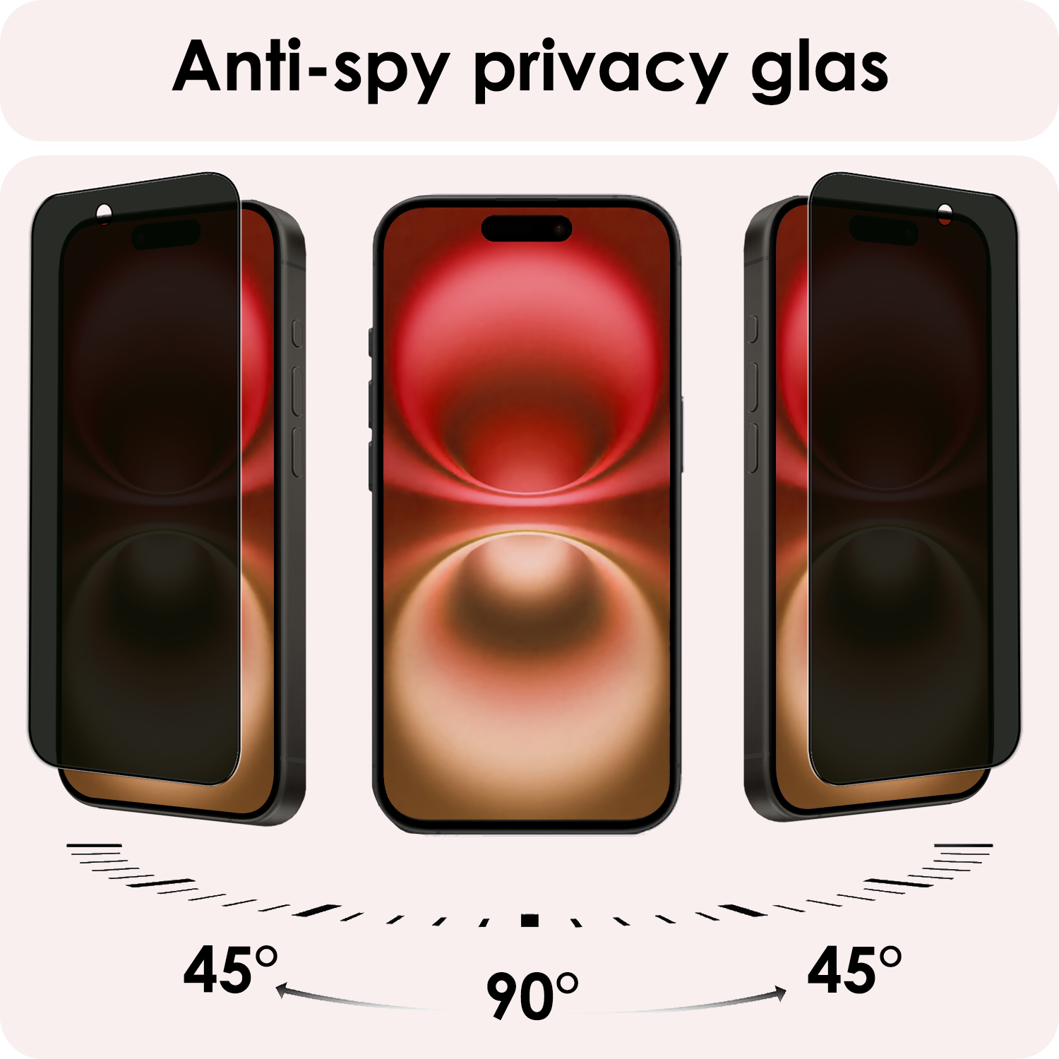 NoXx Screenprotector Geschikt voor iPhone 16 Screenprotector Privacy Tempered Glass Gehard Glas Display Cover - 2x