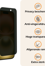 Nomfy Screenprotector - Geschikt voor iPhone 16 Screenprotector Privacy Bescherm Glas - Screenprotector Geschikt voor iPhone 16 Privacy Screenprotector Tempered Glass - 3 PACK