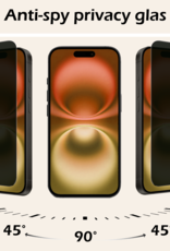 Nomfy Screenprotector - Geschikt voor iPhone 16 Screenprotector Privacy Bescherm Glas - Screenprotector Geschikt voor iPhone 16 Privacy Screenprotector Tempered Glass - 3 PACK