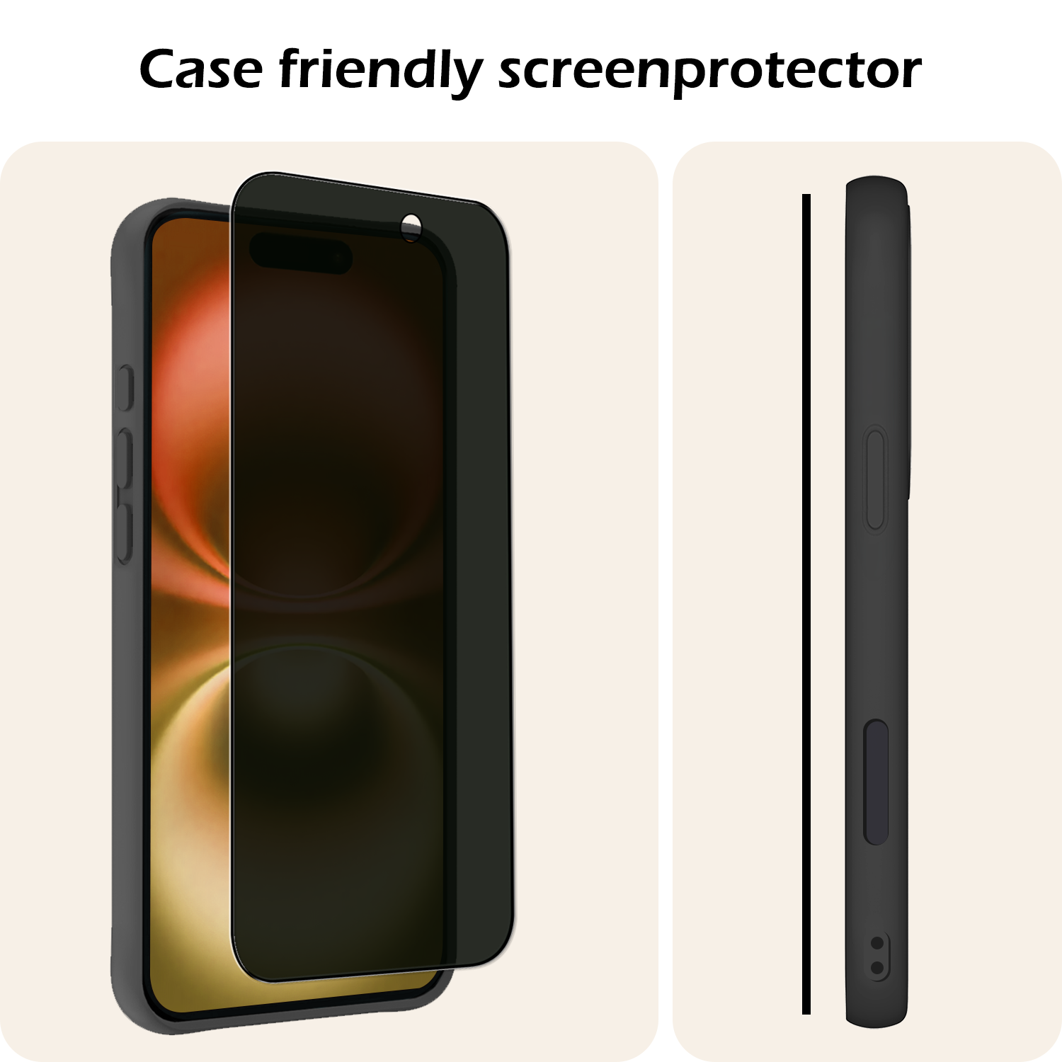 Nomfy Screenprotector - Geschikt voor iPhone 16 Screenprotector Privacy Bescherm Glas - Screenprotector Geschikt voor iPhone 16 Privacy Screenprotector Tempered Glass