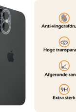Nomfy Screenprotector - Geschikt voor iPhone 16 Camera Screen Protector Beschermglas - Screenprotector Geschikt voor iPhone 16 Camera Screenprotector Tempered Glass - 3 PACK