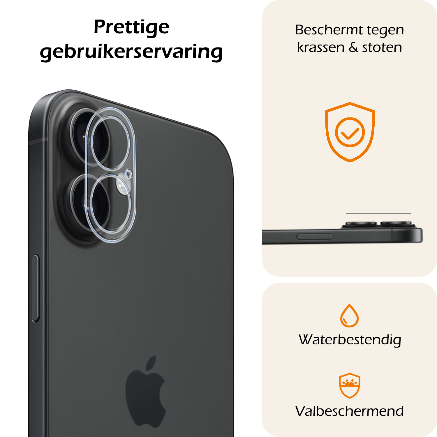 Nomfy Screenprotector - Geschikt voor iPhone 16 Camera Screen Protector Beschermglas - Screenprotector Geschikt voor iPhone 16 Camera Screenprotector Tempered Glass - 3 PACK