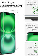 BASEY. Screenprotector Geschikt voor iPhone 16 Screenprotector Tempered Glass Beschermglas Dichte Notch - Screenprotector Geschikt voor iPhone 16 Screen Protector - 2 Stuks