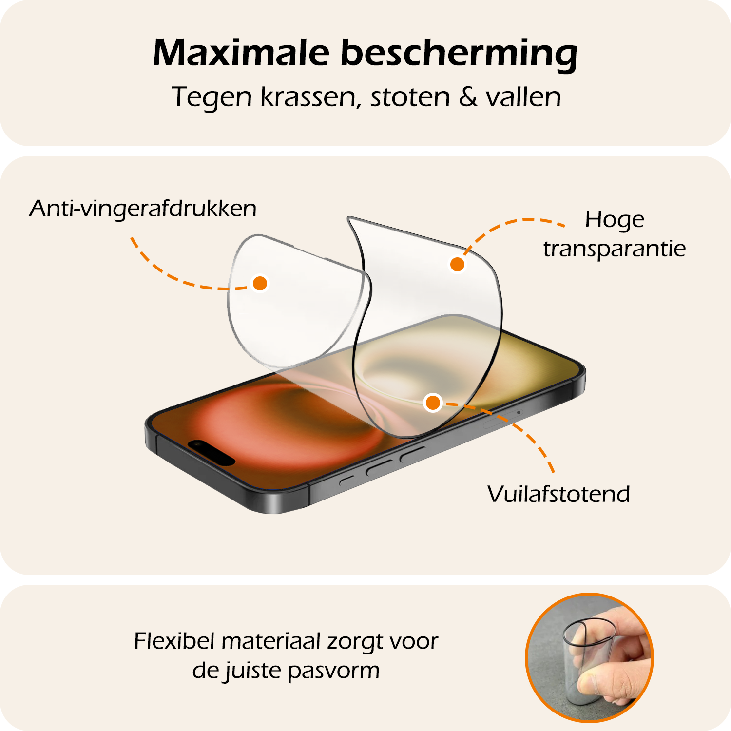 Nomfy Screenprotector - Geschikt voor iPhone 16 Screenprotector Met Installatie Kit Bescherm Glas - Screenprotector Geschikt voor iPhone 16 Screen Protector Met Montage Frame Flexibel Glas Full Cover - 2 PACK