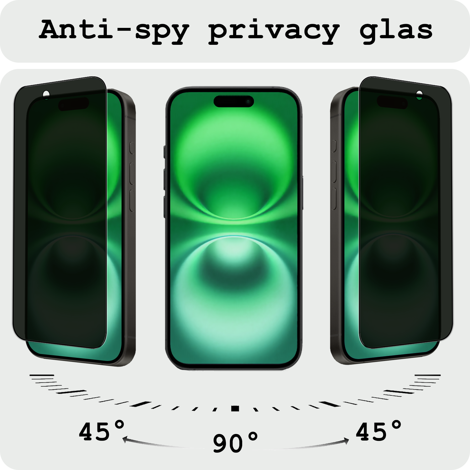 BASEY. Screenprotector Geschikt voor iPhone 16 Screenprotector Privacy Beschermglas - Screenprotector Geschikt voor iPhone 16 Screen Protector Full Screen Privacy