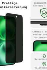BASEY. Screenprotector Geschikt voor iPhone 16 Screenprotector Privacy Beschermglas - Screenprotector Geschikt voor iPhone 16 Screen Protector Full Screen Privacy - 3 Stuks