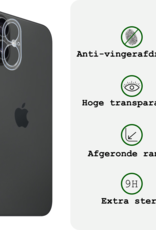 BASEY. Screenprotector Geschikt voor iPhone 16 Camera Screenprotector Tempered Glass Beschermglas Camera - Screenprotector Geschikt voor iPhone 16 Camera Screen Protector - 3 Stuks