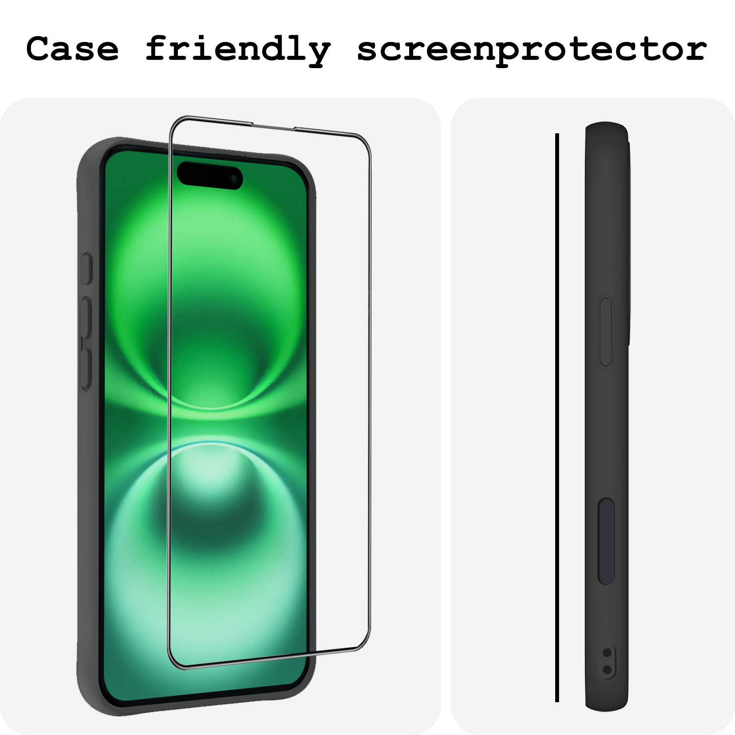 BASEY. Screenprotector Geschikt voor iPhone 16 Screenprotector Met Montage Frame Beschermglas Full Cover - Screenprotector Geschikt voor iPhone 16 Screen Protector Met Installatie Kit Full Cover
