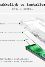 BASEY. Screenprotector Geschikt voor iPhone 16 Screenprotector Met Montage Frame Beschermglas Full Cover - Screenprotector Geschikt voor iPhone 16 Screen Protector Met Installatie Kit Full Cover - 3 Stuks