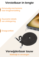 Nomfy Hoesje Geschikt voor iPhone 16 Hoesje Shock Proof Transparant Met Telefoonketting Case Shock Koord - Hoesje Geschikt voor iPhone 16 Shock Proof Case Met Koord - Transparant