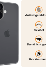 Nomfy Hoesje Geschikt voor iPhone 16 Hoesje Siliconen Cover Case - Hoes Geschikt voor iPhone 16 Hoes Back Case - Transparant