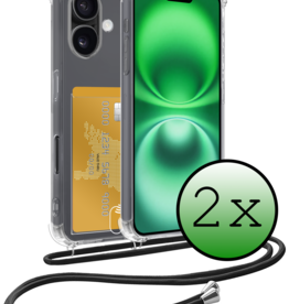 BASEY. BASEY. iPhone 16 Plus Hoesje Pashouder met Koord - 2 PACK