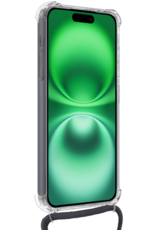 BASEY. Hoes Geschikt voor iPhone 16 Plus Hoesje Pas Houder Shock Proof Case Hoes Met Koord - Hoesje Geschikt voor iPhone 16 Plus Hoes Met Telefoonkoord Pasjeshouder Cover - Transparant - 2 Stuks