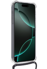 Forterra Hoesje Geschikt voor iPhone 16 Pro Pashouder Case Siliconen Hoes Met Koord - Hoes Geschikt voor iPhone 16 Pro Met Telefoonkoord Hoesje Back Cover Met Pasjeshouder - Transparant - 2 PACK