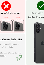 BASEY. Hoes Geschikt voor iPhone 16 Plus Hoesje Hard Case Met Pas Houder Met Screenprotector - Hoesje Geschikt voor iPhone 16 Plus Hoes Shockproof Hard Cover Met Kaarthouder - Donkerblauw