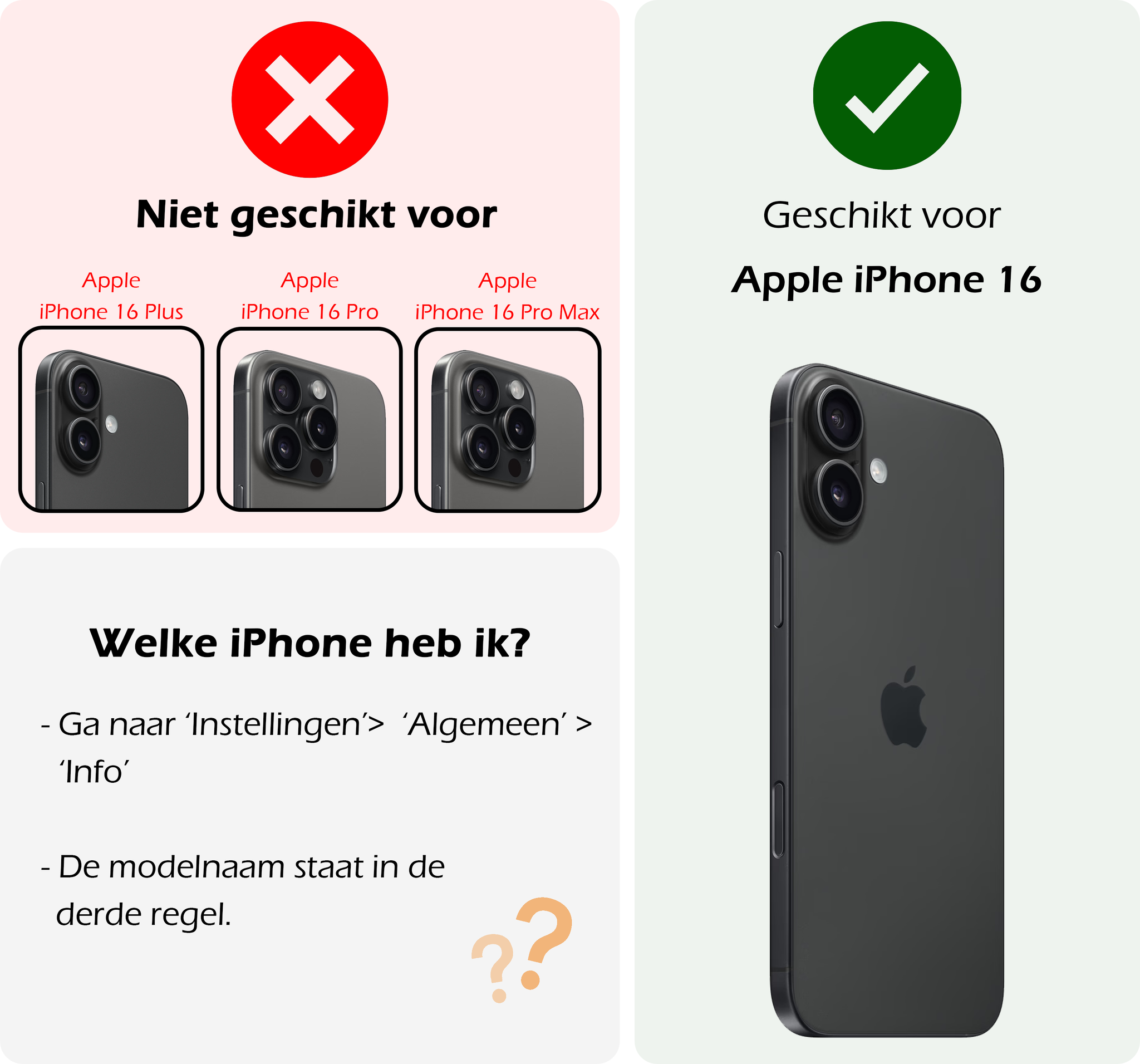 Nomfy Hoesje Geschikt voor iPhone 16 Hoes Bookcase Flipcase Book Cover Met Screenprotector - Hoes Geschikt voor iPhone 16 Hoesje Book Case - Lichtroze