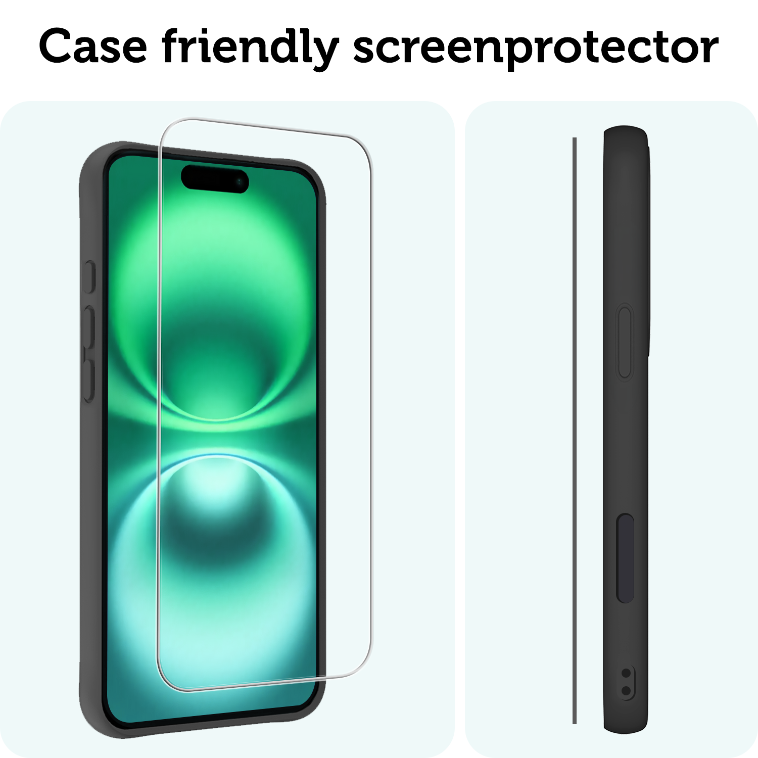 Forterra Screenprotector Geschikt voor iPhone 16 Screenprotector Met Dichte Notch Gehard Glas Full Cover - Screen Protector Geschikt voor iPhone 16 Screenprotector Tempered Glass