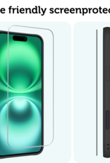 Forterra Screenprotector Geschikt voor iPhone 16 Screenprotector Met Dichte Notch Gehard Glas Full Cover - Screen Protector Geschikt voor iPhone 16 Screenprotector Tempered Glass - 2 PACK