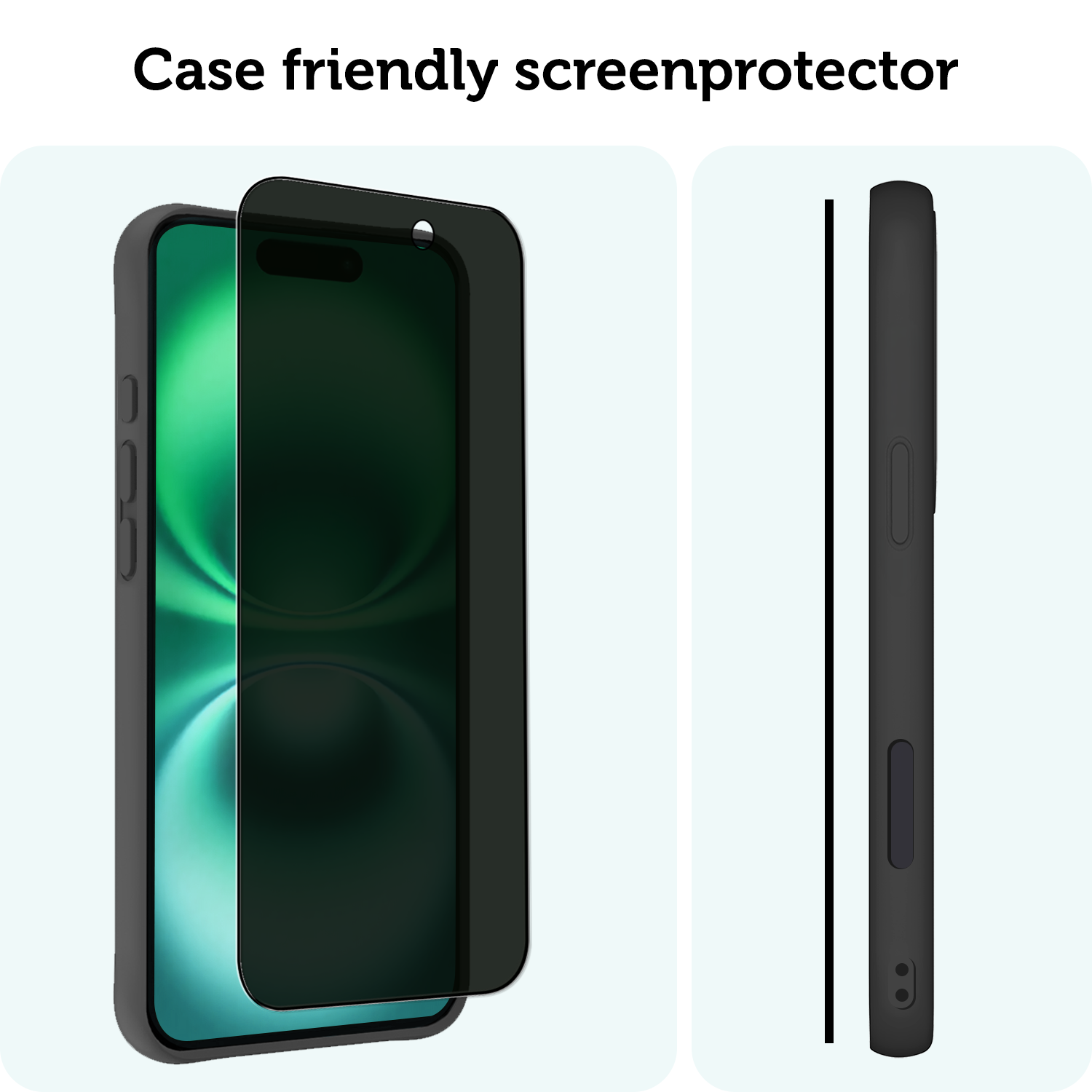 Forterra Screenprotector Geschikt voor iPhone 16 Privacy Screenprotector Glas Gehard Full Cover - Screen Protector Geschikt voor iPhone 16 Screenprotector Privacy Anti-Spy - 2 PACK