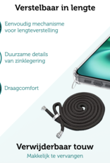 Forterra Hoesje Geschikt voor iPhone 16 Case Siliconen Hoes Met Koord - Hoes Geschikt voor iPhone 16 Met Telefoonkoord Hoesje Back Cover - Transparant