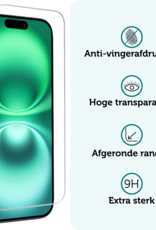 Forterra Hoesje Geschikt voor iPhone 16 Book Case Kunstleer Hoes Met 2x Screenprotector - Hoes Geschikt voor iPhone 16 Hoesje Bookcase Met Pasjeshouder - Turquoise