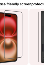 NoXx Screenprotector Geschikt voor iPhone 16 Screenprotector Met Montage Frame Hybrid Flexibel Glass Full Cover