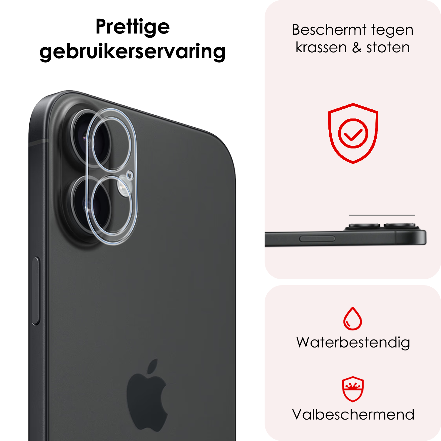 NoXx Screenprotector Geschikt voor iPhone 16 Camera Screenprotector Gehard Glas - Screenprotector Geschikt voor iPhone 16 Screenprotector Camera Tempered Glass