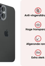 NoXx Screenprotector Geschikt voor iPhone 16 Camera Screenprotector Gehard Glas - Screenprotector Geschikt voor iPhone 16 Screenprotector Camera Tempered Glass