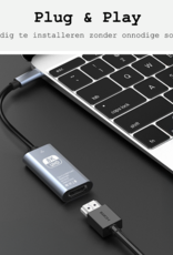 BASEY. USB C naar HDMI Kabel 8K HD 60Hz Kwaliteit - USB C naar HDMI Converter 15cm – Zwart