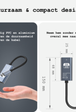 BASEY. USB C naar HDMI Kabel 8K HD 60Hz Kwaliteit - USB C naar HDMI Converter 15cm – Zwart
