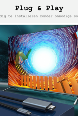 BASEY. USB C naar HDMI Kabel 4K HD 30Hz Kwaliteit - USB C naar HDMI Converter 2 meter – Zwart