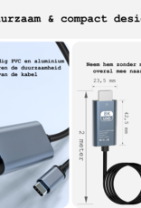 BASEY. USB C naar HDMI Kabel 8K HD 60Hz Kwaliteit - USB C naar HDMI Converter 2 meter – Zwart