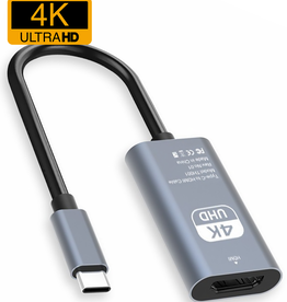 NoXx NoXx USB-C naar HDMI Female kabel 4K - 15 cm - Zwart