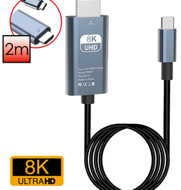 NoXx NoXx USB-C naar HDMI Male kabel 8K - 2 meter - Zwart
