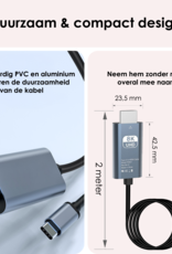NoXx USB C naar HDMI Kabel 2 meter 60Hz 8K – Type C to HDMI Adapter Premium Kwaliteit – Zwart
