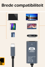 Nomfy USB C naar HDMI Converter 4K 30Hz Resolutie – USB-C naar HDMI Adapter 15 cm - Zwart