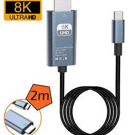 Nomfy Nomfy USB-C naar HDMI Male kabel 8K - 2 meter - Zwart