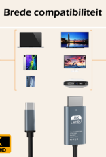Nomfy USB C naar HDMI Converter 8K 60Hz Resolutie – USB-C naar HDMI Adapter 2 meter - Zwart