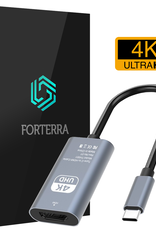 Forterra USB C naar HDMI Kabel Premium Kwaliteit 4K 30 Hz – USB C naar HDMI Adapter 15 cm - Zwart