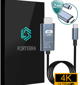 Forterra Forterra USB-C naar HDMI Male kabel 4K - 2 meter - Zwart