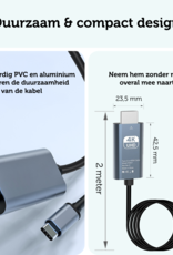 Forterra USB C naar HDMI Kabel Premium Kwaliteit 4K 30 Hz – USB C naar HDMI Adapter 2 meter - Zwart
