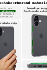 BASEY. Hoes Geschikt voor iPhone 16 Hoesje Siliconen Back Cover Case - Hoesje Geschikt voor iPhone 16 Hoes Cover Hoesje - Transparant - 2 Stuks