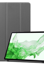 BASEY. Hoesje Geschikt voor Samsung Galaxy Tab S10 Plus Hoes Case Tablet Hoesje Tri-fold Met Uitsparing Geschikt voor S Pen - Hoes Geschikt voor Samsung Tab S10 Plus Hoesje Hard Cover Bookcase Hoes - Grijs