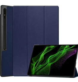 BASEY. BASEY. Samsung Galaxy Tab S10 Ultra Hoesje Met Uitsparing S Pen - Donkerblauw