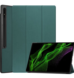 BASEY. BASEY. Samsung Galaxy Tab S10 Ultra Hoesje Met Uitsparing S Pen - Donkergroen