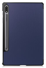 BASEY. Hoesje Geschikt voor Samsung Galaxy Tab S10 Plus Hoes Case Tablet Hoesje Tri-fold Met Uitsparing Geschikt voor S Pen Met Screenprotector - Hoes Geschikt voor Samsung Tab S10 Plus Hoesje Hard Cover Bookcase Hoes - Donkerblauw