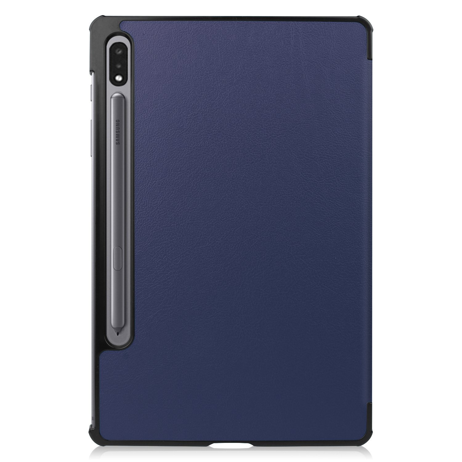 BASEY. Hoesje Geschikt voor Samsung Galaxy Tab S10 Plus Hoes Case Tablet Hoesje Tri-fold Met Uitsparing Geschikt voor S Pen Met Screenprotector - Hoes Geschikt voor Samsung Tab S10 Plus Hoesje Hard Cover Bookcase Hoes - Donkerblauw
