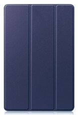 BASEY. Hoesje Geschikt voor Samsung Galaxy Tab S10 Ultra Hoes Case Tablet Hoesje Tri-fold Met Uitsparing Geschikt voor S Pen Met Screenprotector - Hoes Geschikt voor Samsung Tab S10 Ultra Hoesje Hard Cover Bookcase Hoes - Donkerblauw