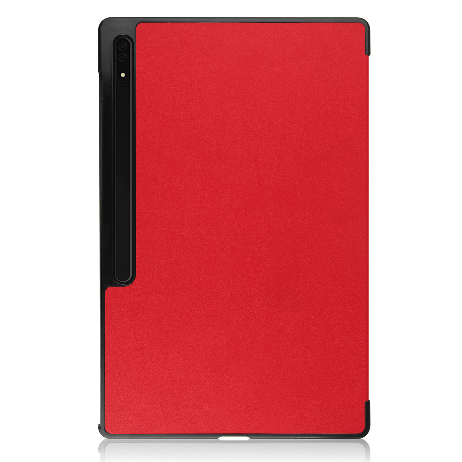 BASEY. Hoesje Geschikt voor Samsung Galaxy Tab S10 Ultra Hoes Case Tablet Hoesje Tri-fold Met Uitsparing Geschikt voor S Pen Met Screenprotector - Hoes Geschikt voor Samsung Tab S10 Ultra Hoesje Hard Cover Bookcase Hoes - Rood